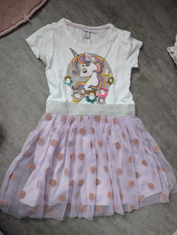 Robe à manches courtes chic fille 2/3 ans Licorne comme NEUVE