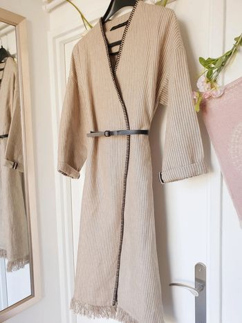 Veste longue Blazer Cardigan Trench 100% lin Zara Taille S