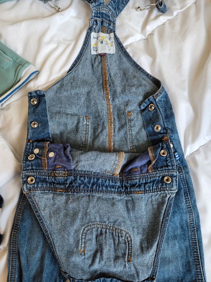 Lot 18 mois salopette ourson en jean et gilet - photo numéro 10