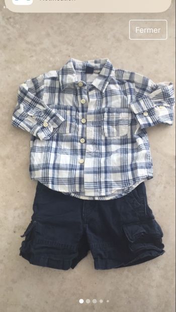 Ensemble chemise short baby Gap 6/9 mois