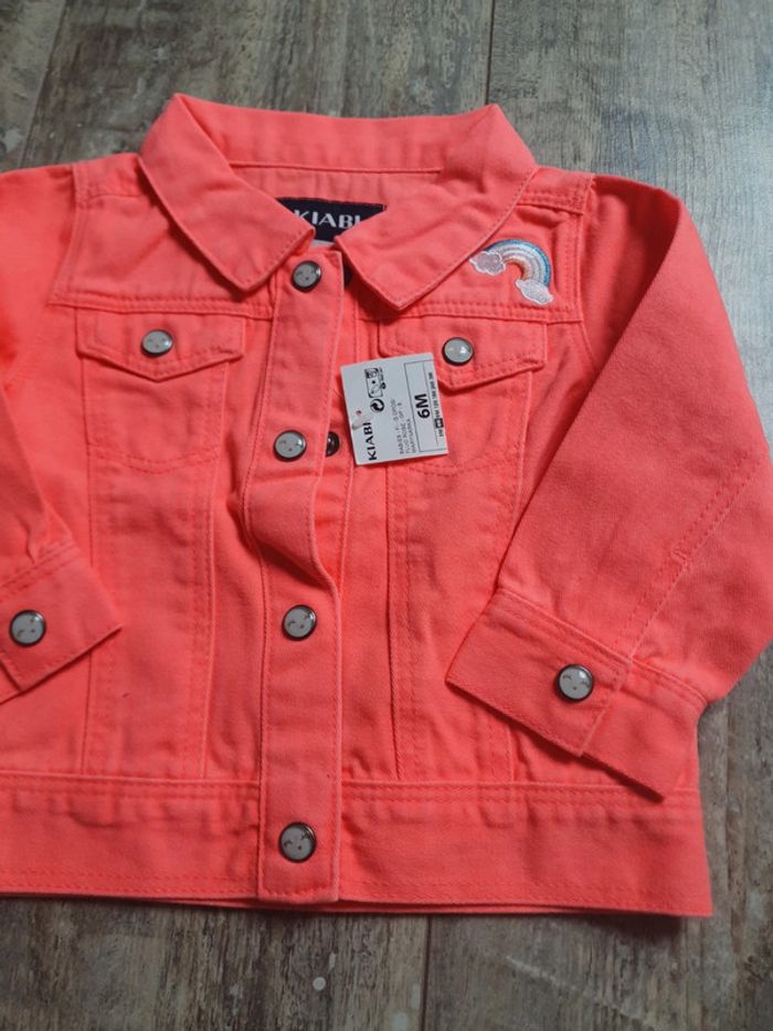 Veste en jean rose 6 mois neuf - photo numéro 3
