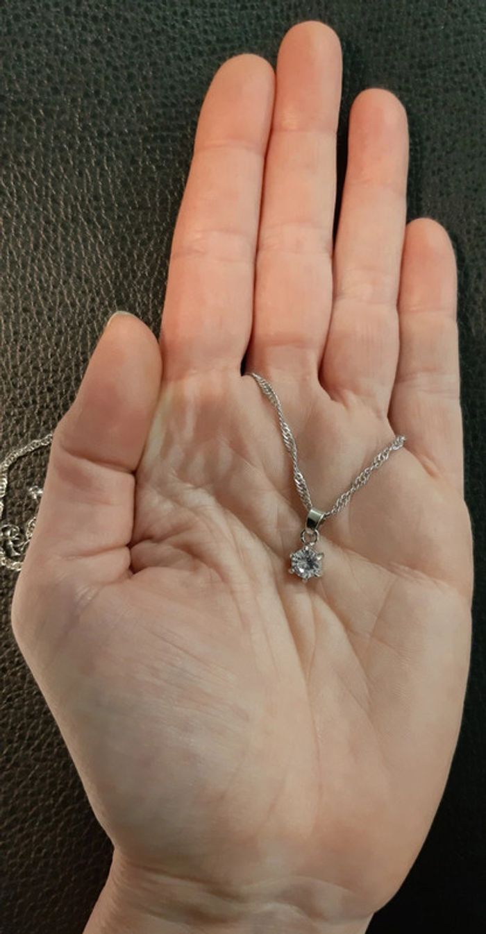 Très joli collier cristal et métal argenté - photo numéro 5