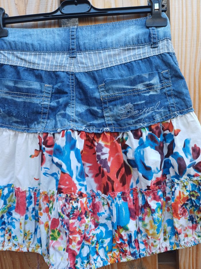 Jolie jupe mi jean mi imprimé Desigual taille 34 - photo numéro 9