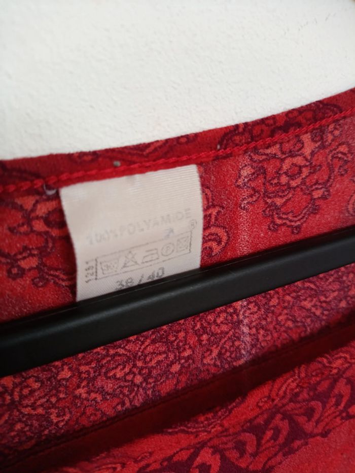 Haut rouge vintage motifs orientaux – Taille 38/40 vintage - photo numéro 6