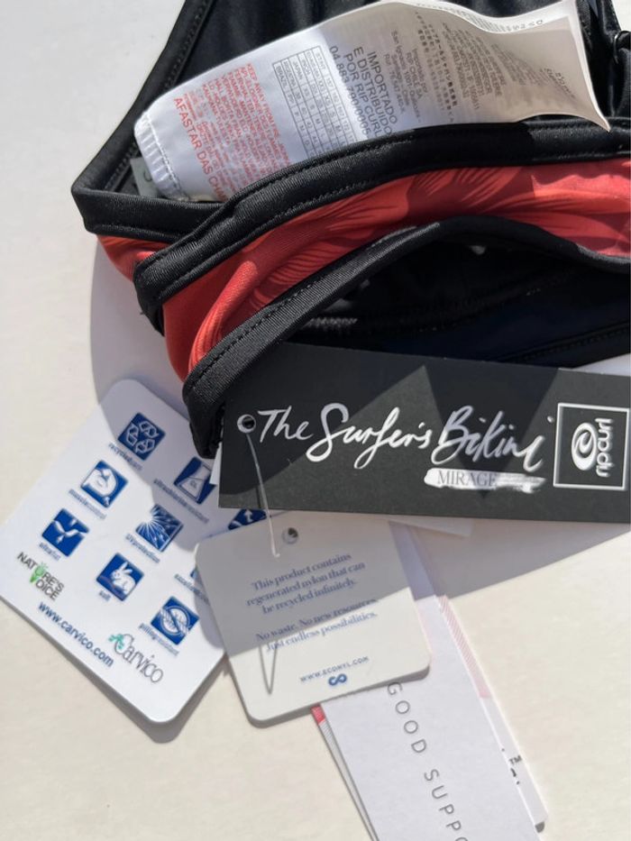 Haut de maillot de bain motif fleurs orange - photo numéro 5