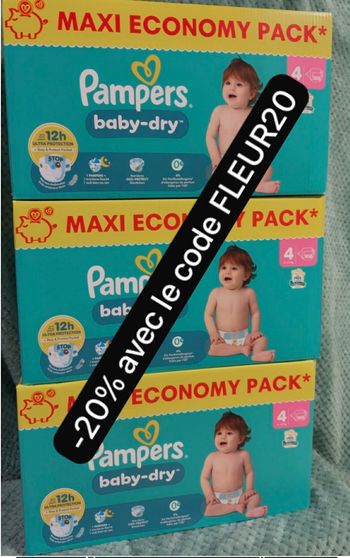 Tois carton de couches pampers taille 4 normale 