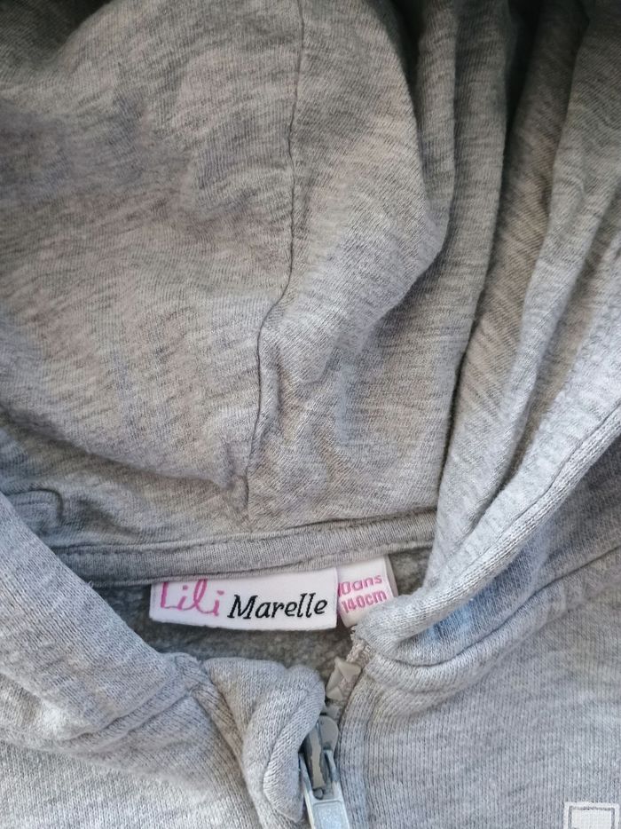 Gilet sweat à capuche fille 10 ans Lili marelle - photo numéro 2