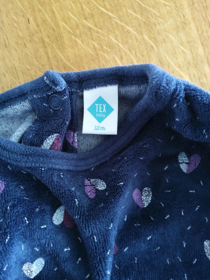 Pyjama hiver bleu foncé à motifs Tex 12 mois - photo numéro 3