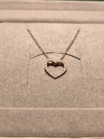 Chaîne + cœur diamants