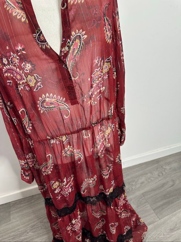 Robe longue paisley bordeaux dorée Bodyflirt T50 5XL - photo numéro 3
