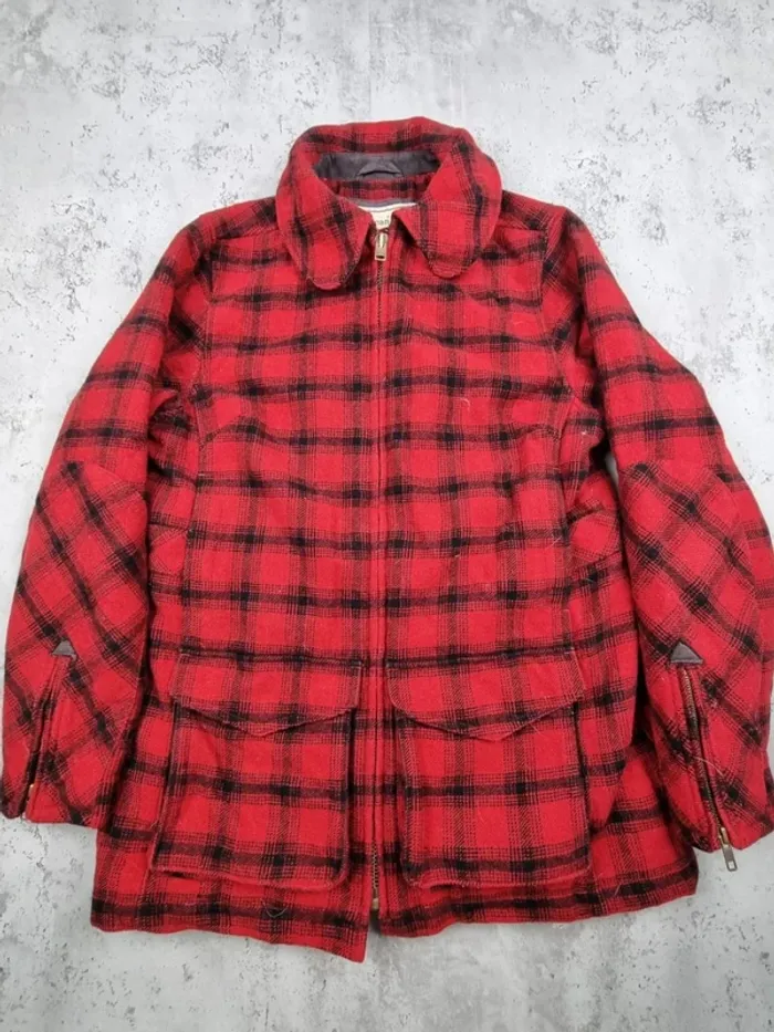 Veste à carreaux rouge L.L. Bean – Taille M Homme (mesures en photos)