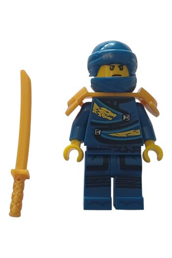 Figurine Style LEGO Ninjago Bleu (Jay) avec Katana Or