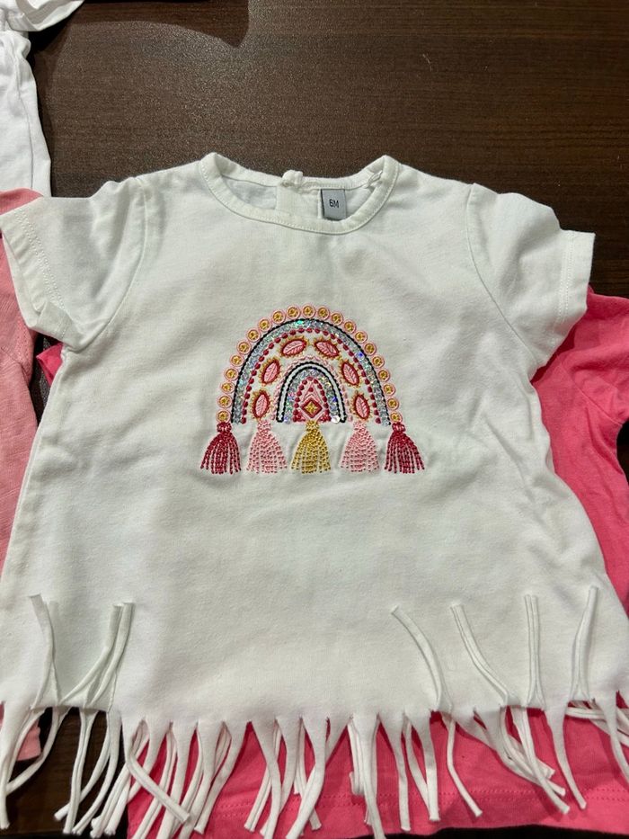 Lot de 5 tshirts manches courtes bébé filles - photo numéro 5