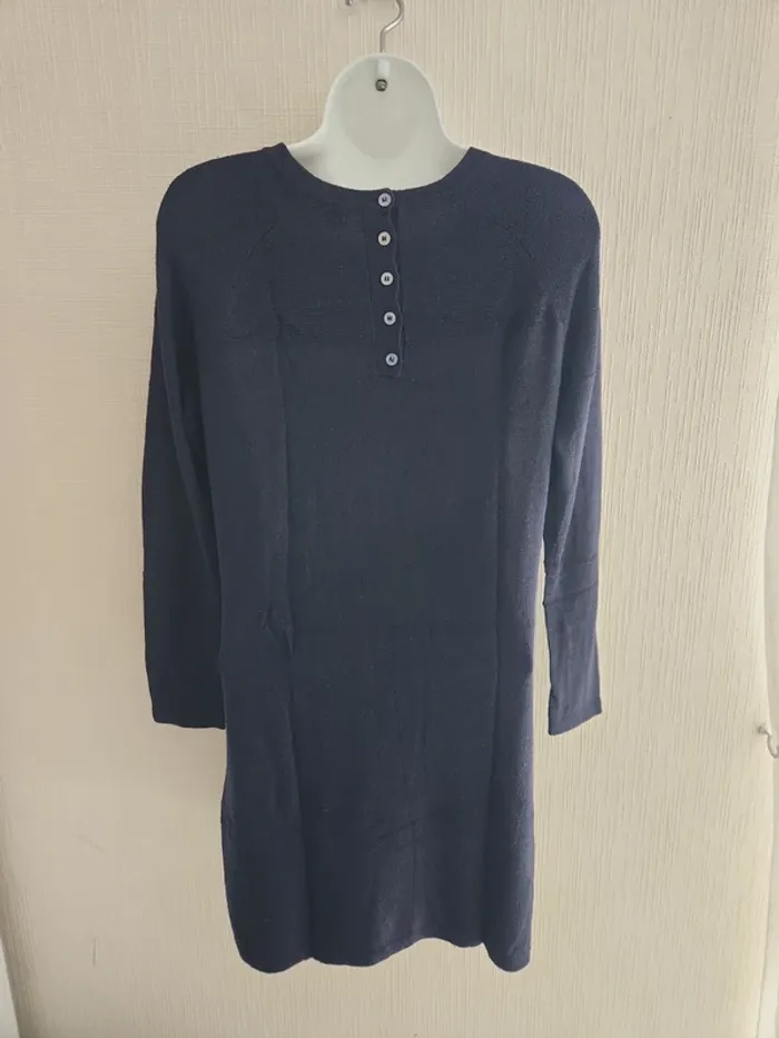 Pull tunique / robe bleu marine Mango XS - photo numéro 8