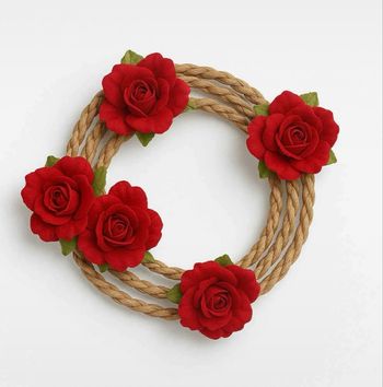 Couronne florale rouge