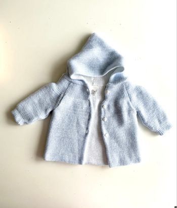 Paletot à capuche bleu pâle taille naissance 