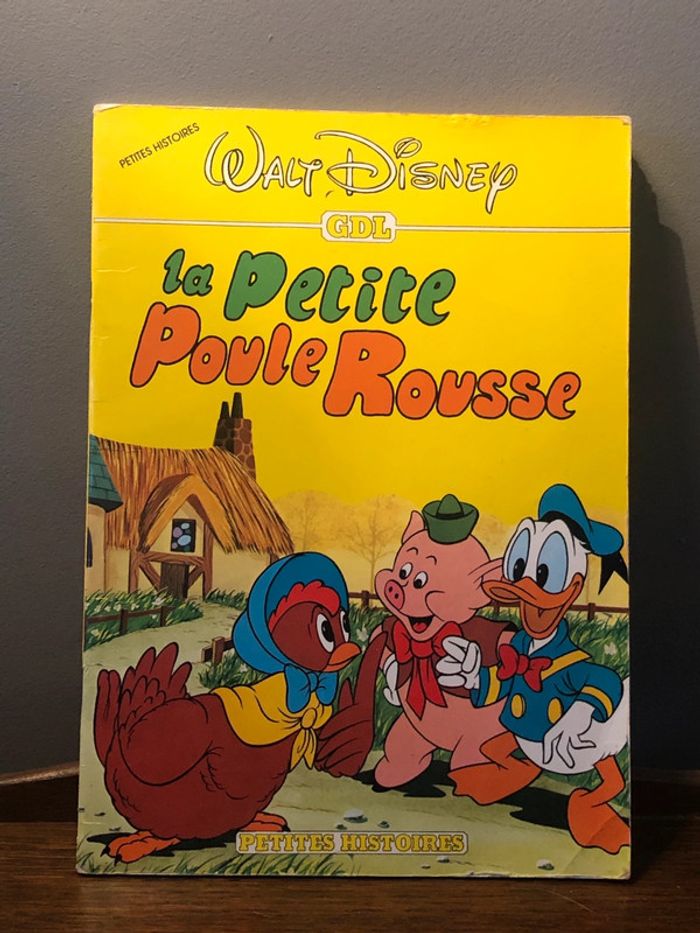 Livre la petite poule rousse avisée WaltDisney 1983