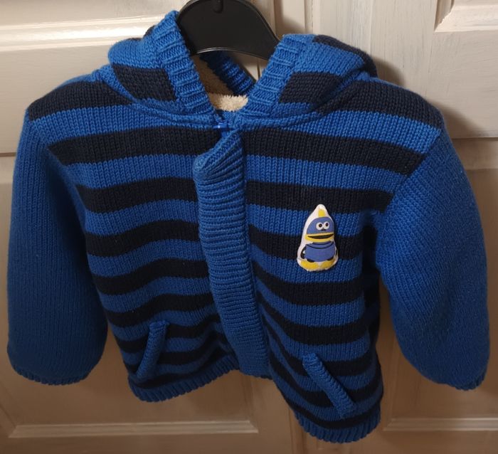 Veste fourrée à capuche du pareil .. au même 24 mois bleu