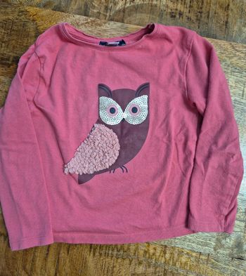T-shirt longue manche hibou 3 ans 98cm
