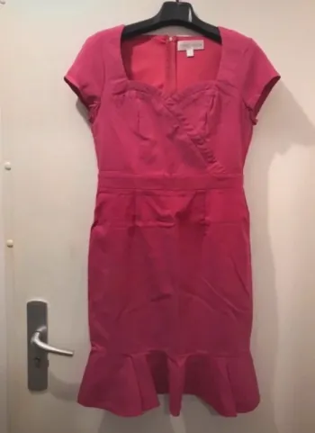 Robe été paper rolls sans manches rose fuchsia taille 40