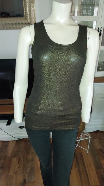 Débardeur Morgan goutte au dos noir et doré Taille xs neuf avec étiquette