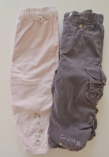 Lot de 2 pantalons fille 18 mois