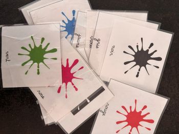 Cartes de nomenclatures les couleurs