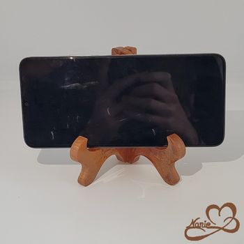 Chevalet support de téléphone marron clair