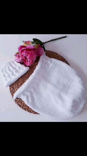 Cocon de naissance laine mérinos tricot bébé ALinaMaille