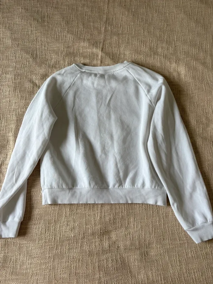 Sweat Promod blanc – 3 boutons argentés épaules taille L - photo numéro 2