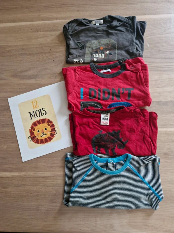 Lot de 4 t-shirts manches longues 1 an - photo numéro 3