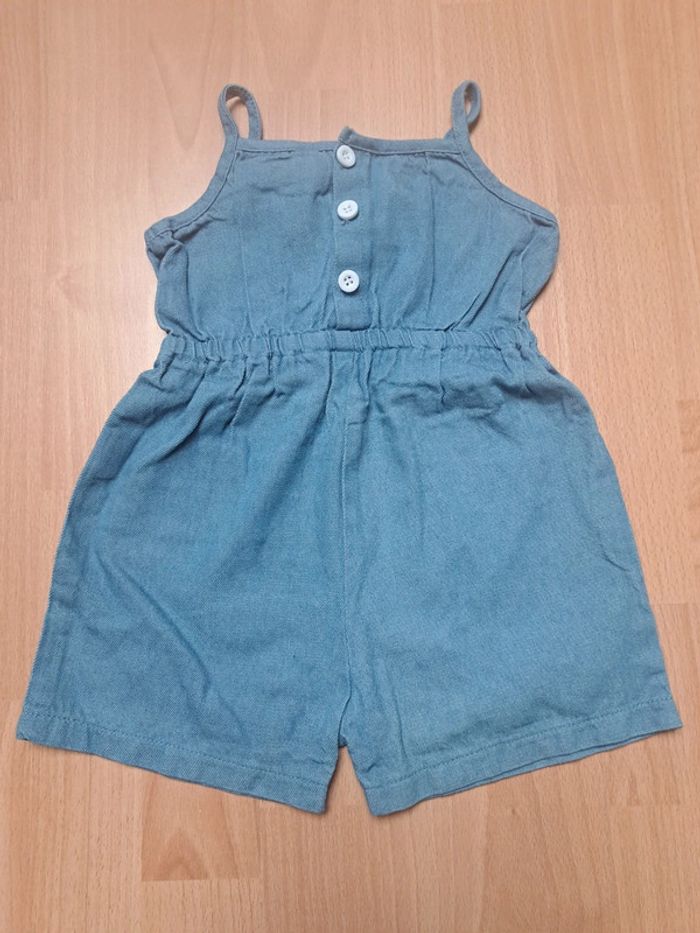 Salopette short bretelles effet jeans
