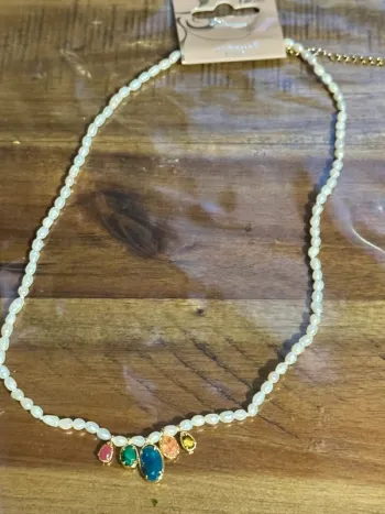 Collier habaha Paris réglable perles d’eaux douces pierre véritables