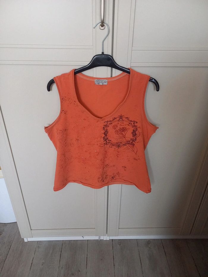 Top femme orange