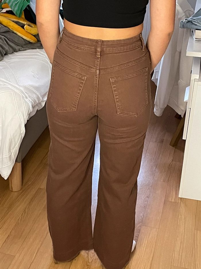 Jean wide leg marron - photo numéro 2
