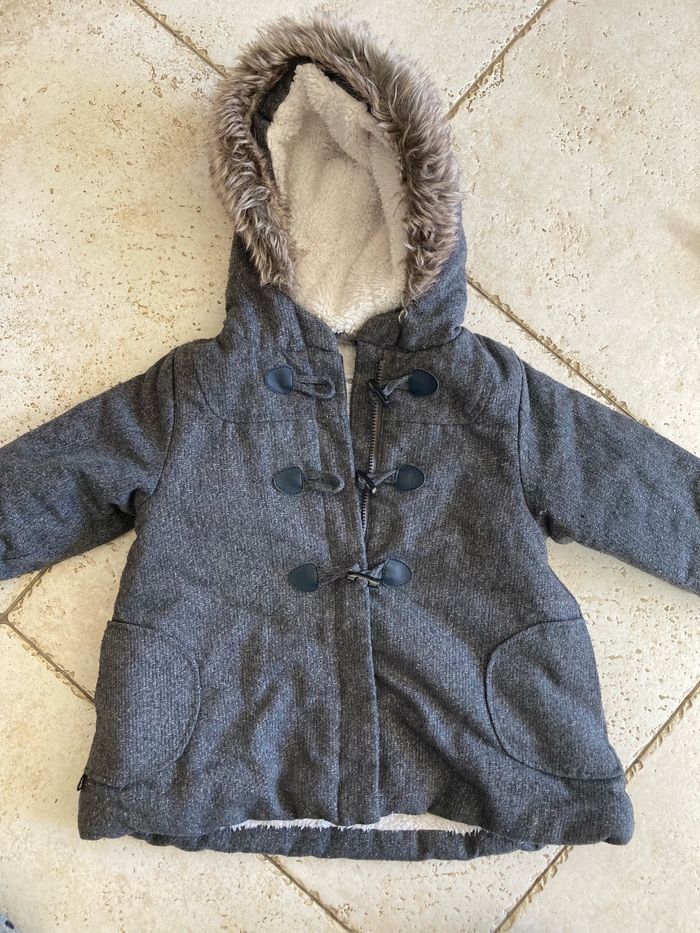 Manteau duffle coat hiver fourré 12 mois