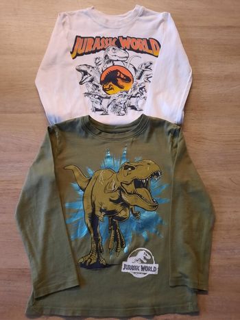 Lot 2 t shirts ML H&M jurassic world 5-6ans