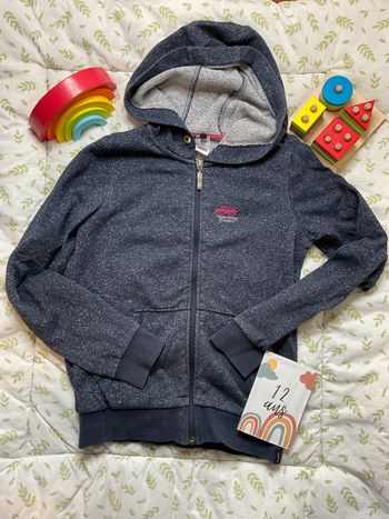 gilet zippé à capuche marine à paillettes 12 ans decathlon