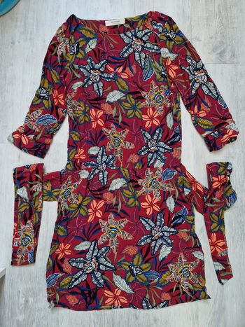 Robe bordeaux fleurie promod 34