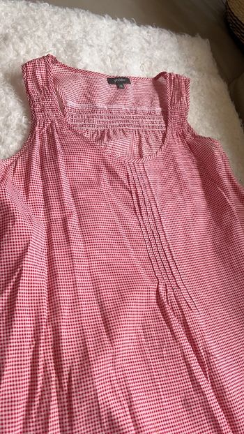 Tunique débardeur à carreaux rouge et blanc 38 Phildar