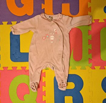 Pyjama 1 pièce rose lapin, orchestra, taille 3 mois (60 cm)