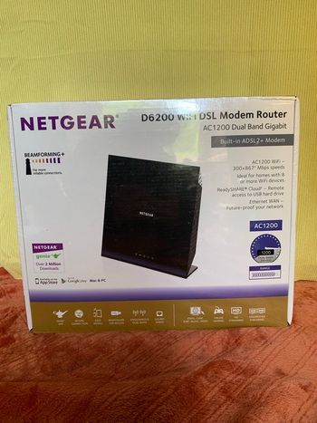 Router Netgear D 6200 wifi dsl modem AC1200