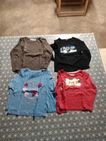 4 t-shirt manches longues filles