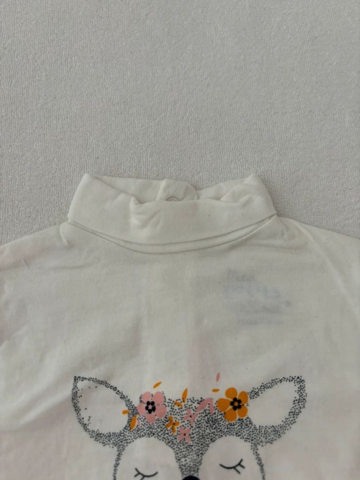 Teeshirt col roulé bébé fille 6mois - photo numéro 3