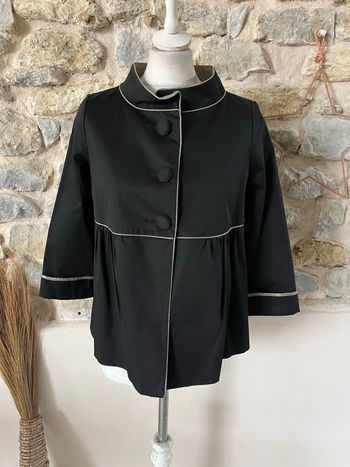 Veste caban noir liserés dorés pailletés Maje M
