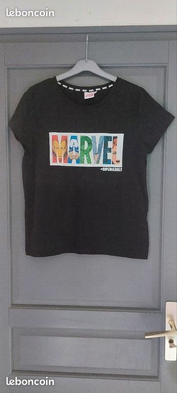 T-shirt femme noir Marvel Taille L