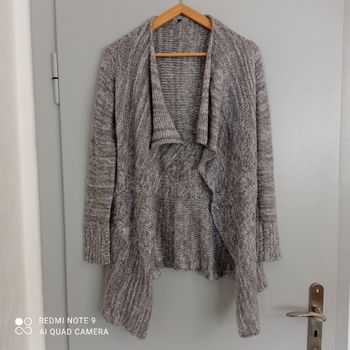 Gilet gris beige asymétrique t36