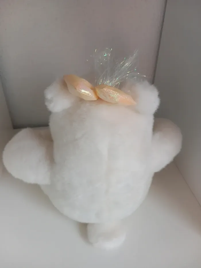 Peluche tickke bear Mattel 1993  blanc/rose mesure 30cm - photo numéro 5