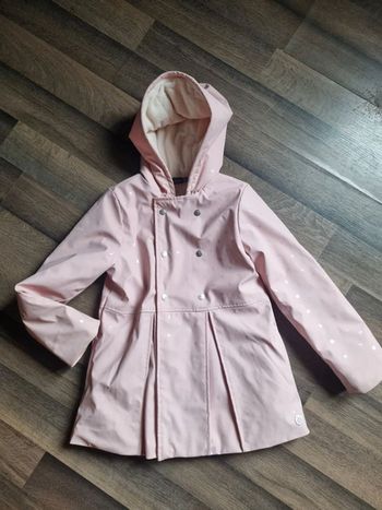 Parka rose mi-longue imperméable fourrée. Fille. Taille 9 ans. Sergent major