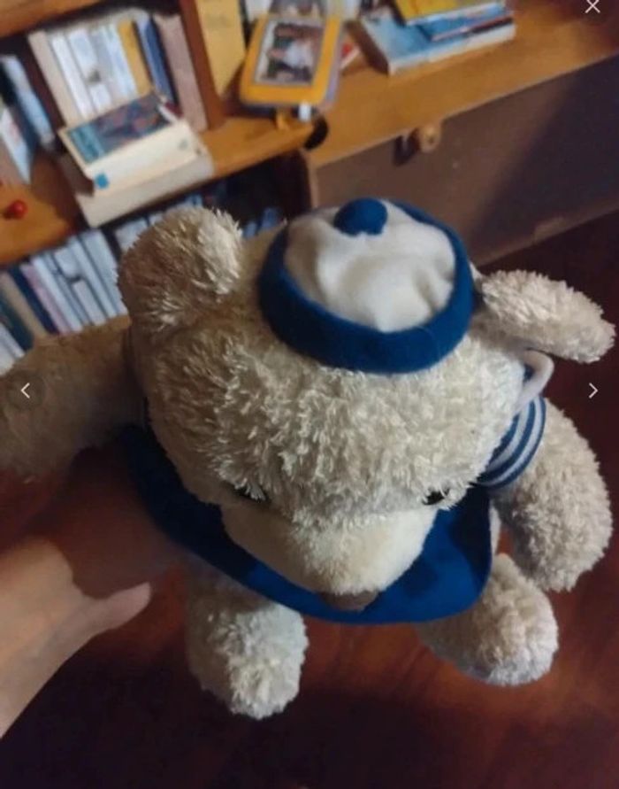 Petit peluche neuve ours ourson matelot marinière - photo numéro 2
